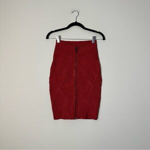 Wow couture red zip up skirt size S